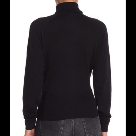 NWT Kendall & Kylie Wool Tie Front Turtleneck - Picture 2 of 3